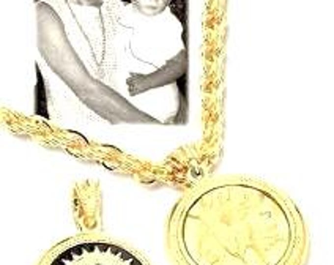 Jackie Kennedy Gold Necklace JBK Blue Necklace with Reversible Pendant by Camrose Gift for Her Anniversary or Birthday Gift for Woman - 249