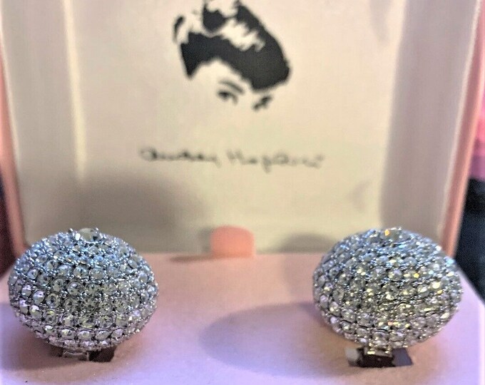 Audrey Hepburn Crystal Earrings - Disco Ball Clip On