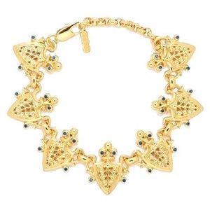 Jackie Kennedy Adjustable Gold Bracelet JBK Gold Bracelet with Shield Design by Camrose Kross Gift for Her Anniversary or Birthday - 066