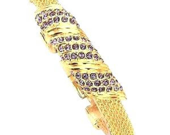 Jackie Kennedy Tanzanite Bracelet JBK Gold Mesh Bracelet with Tanzanite by Camrose Kross Gift for Her Anniversary or December Birthday 421