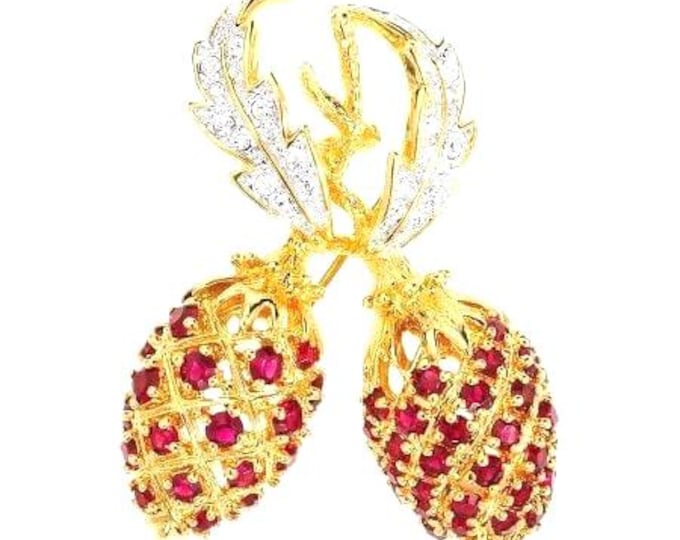 Jackie Kennedy MOTHER’S DAY Brooch JBK Red Berry Pin by Camrose Kross Gift for Mother Gift for Mom Gift for Wife or Gift for Woman - 51md