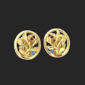 Jackie Kennedy Gold Earrings JBK Clipon Earrings with Cutout Leaves by Camrose Kross Gift for Her Anniversary or Birthday Gift for Woman  10