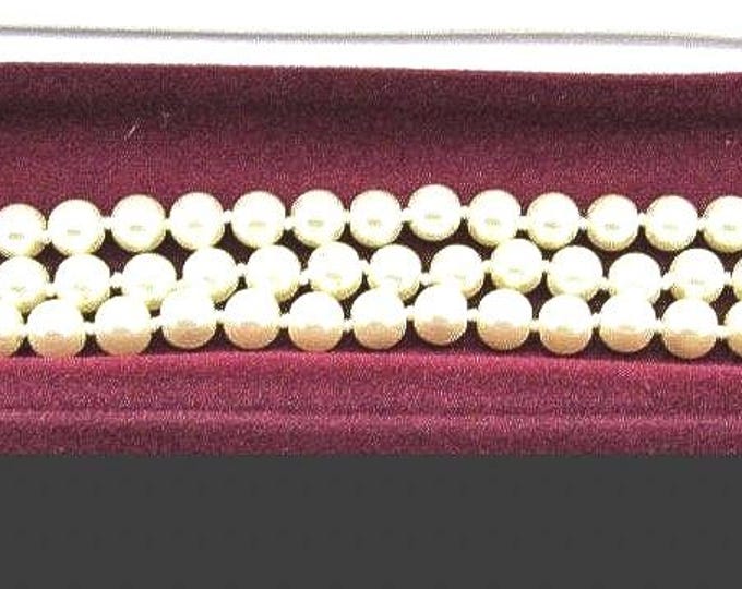 PEARL WEDDING BRACELET Jackie Kennedy Pearl Bracelet Jbk Triple Strand Pearl Bracelet Size 7.5 by Camrose Kross for Gift for Woman - 61cw