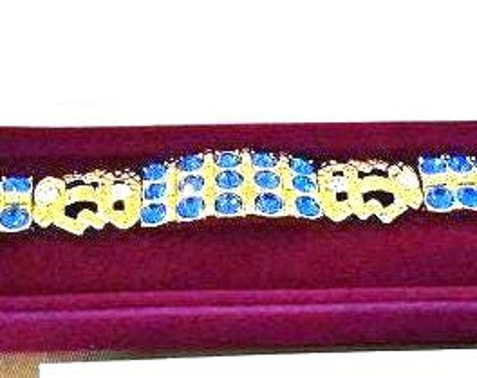 Jackie Kennedy Gold and Blue Bracelet JBK Blue Bracelet by Camrose Gift for Her Anniversary or September Birthday Gift for Woman - 087