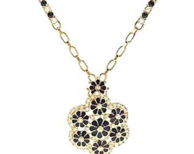 Jackie Kennedy Pendant Necklace JBK Pin Pendant Necklace Blue with Stones by Camrose Kross Gift for Her Anniversary or Birthday 204
