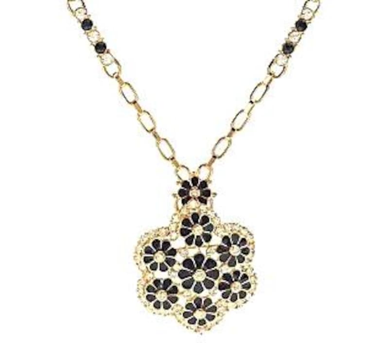 Jackie Kennedy Blue Pin Pendant Necklace