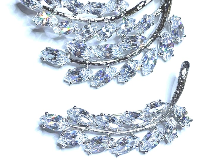 Jackie Kennedy WEDDING PINS JBK Silver and Crystal Wedding Pins Set by Camrose Kross Gift for Her Wedding Anniversary or Birthday - 621 Set