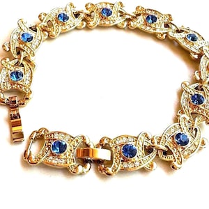 JBK Jackie Kennedy Blue Sapphire Bracelet: Gold-Plated Replica
