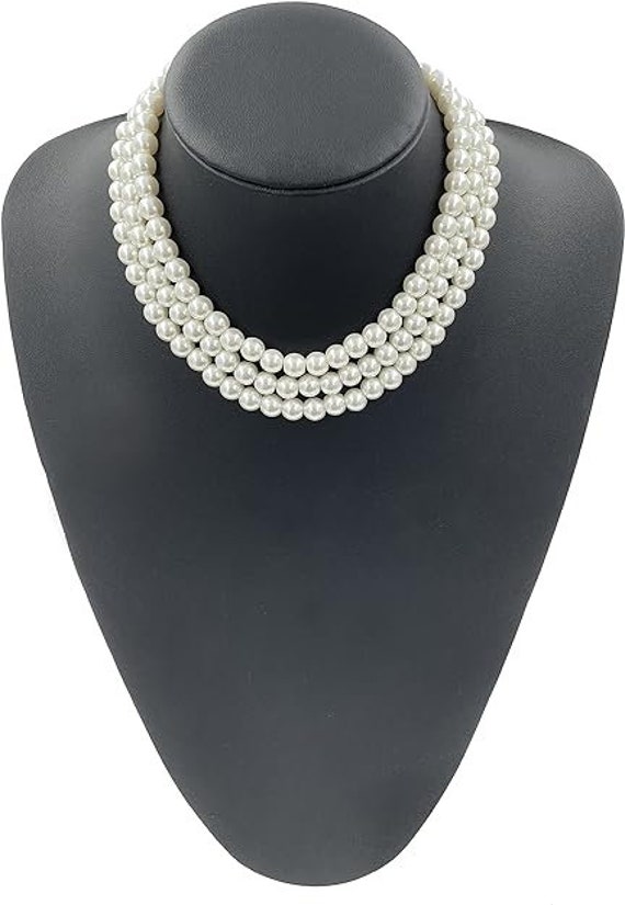 Collier Franklin Mint Vintage - 3 Rangs De Perles - Doré, Années 1980 - Occasion