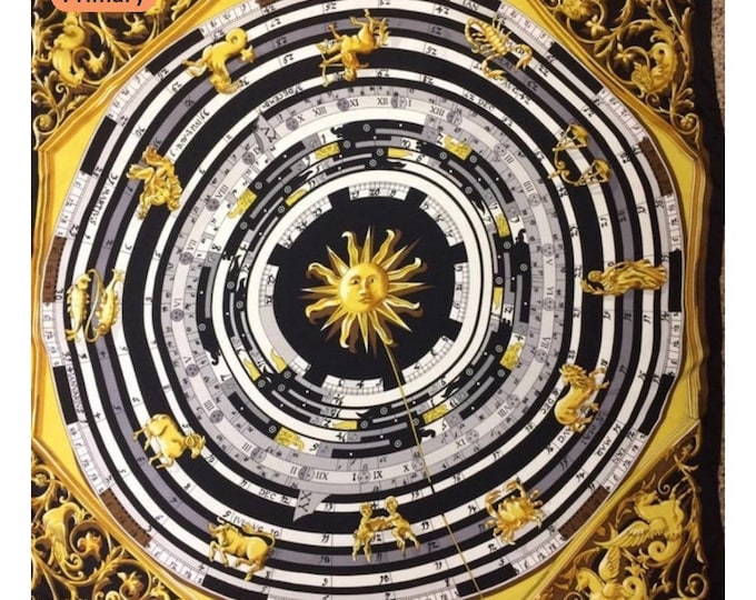 Jackie Kennedy Zodiac Silk Scarf Replica - Camrose & Kross, 35-inch Square, Black