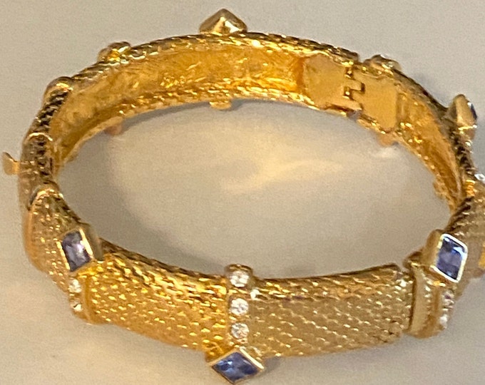 Jackie Kennedy Purple and Gold Bracelet with Tanzanite Stones by Camrose Kross for Wedding Anniversary or December Birthday Gift for Her 451