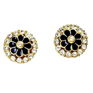 JBK Blue Flower Earrings: Jacqueline Kennedy Camrose Kross Replica