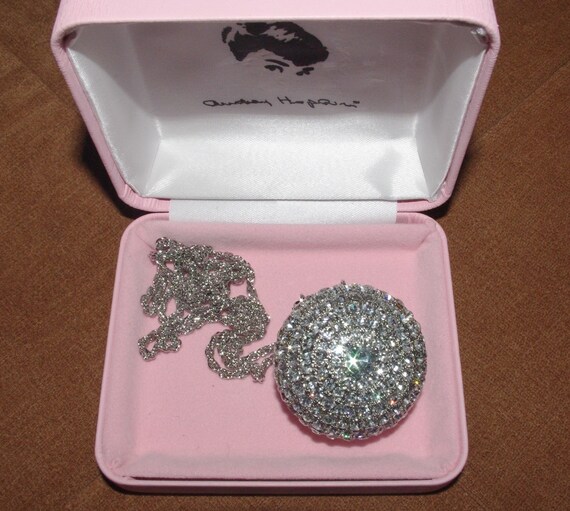 Audrey Hepburn Crystal Necklace, Pin / Pendant