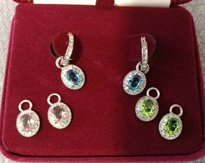 Jackie Kennedy Charm Earrings - JBK Silver Dangle Earrings - 244