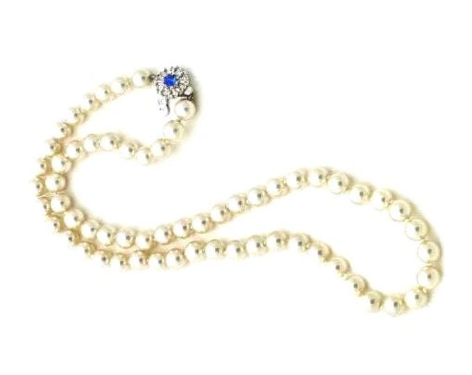 JBK Pearl WEDDING Necklace Jackie Kennedy Single Strand Pearls for Bride Bridesmaids Mother or Grandmother of Bride or Gift for Her - 495w