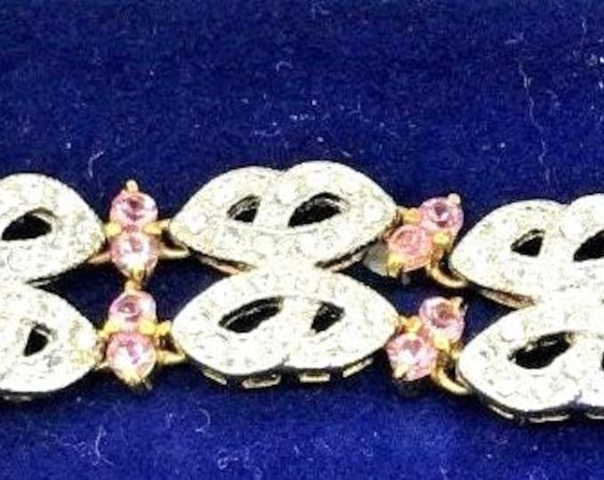 Jackie Kennedy Crystal Bracelet in Gold JBK Pink Gold Bracelet by Camrose Kross Gift for Her Anniversary or Birthday 296