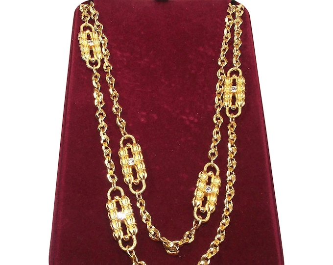 JBK BIRTHDAY NECKLACE Set of 2 Jackie Kennedy Gold Paperclip Necklaces with Crystals by Camrose Kross Gift for Woman jbk Special Offer 445so