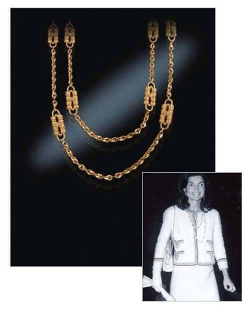 Set of 2 JBK Gold Paperclip Necklaces Designed by Coco Chanel - TMS1