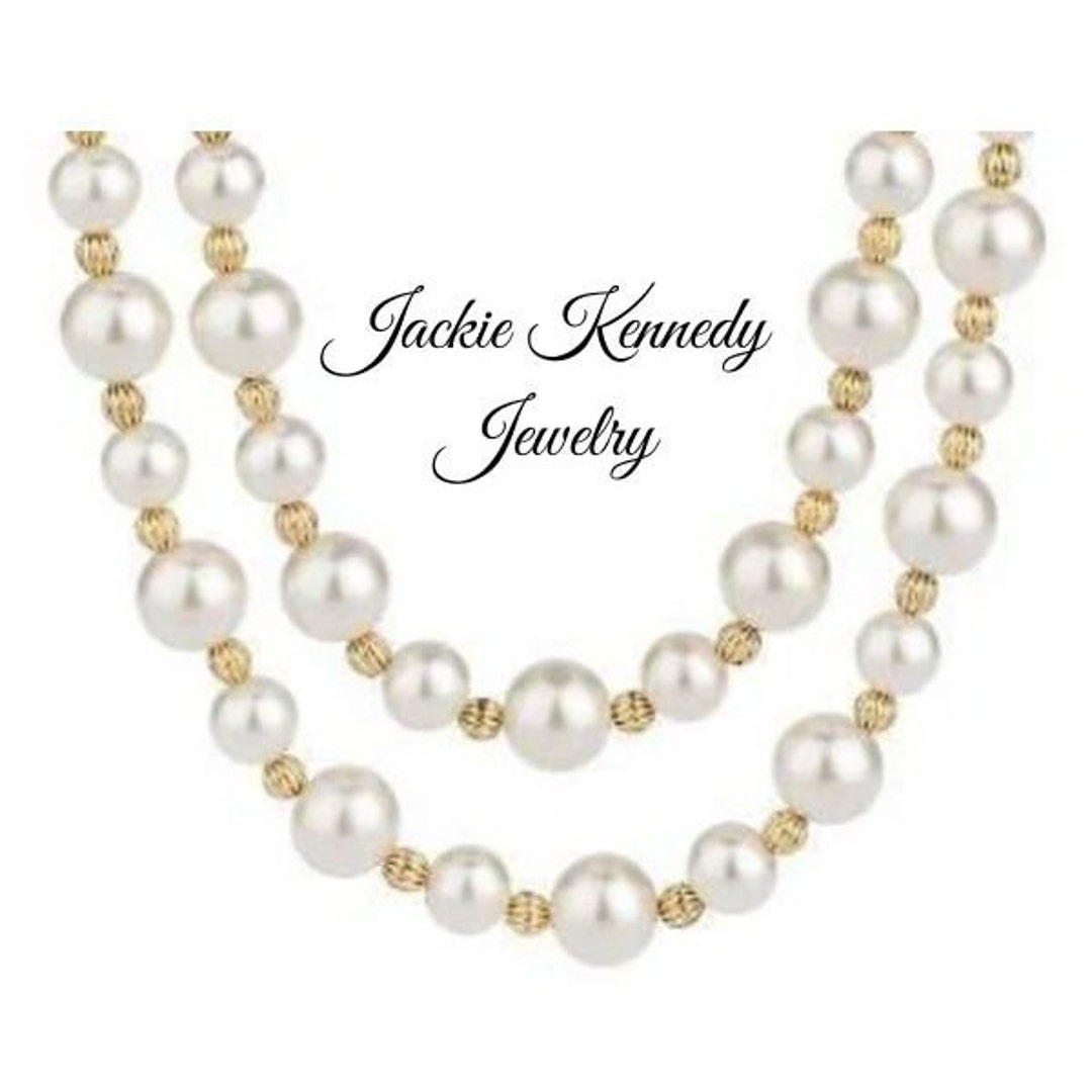 Jackie Kennedy Pearl Necklace JBK Pearl Necklace Strands With