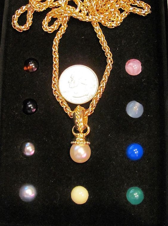 Joan Rivers Gold Necklace with Changeable Pendant S3111