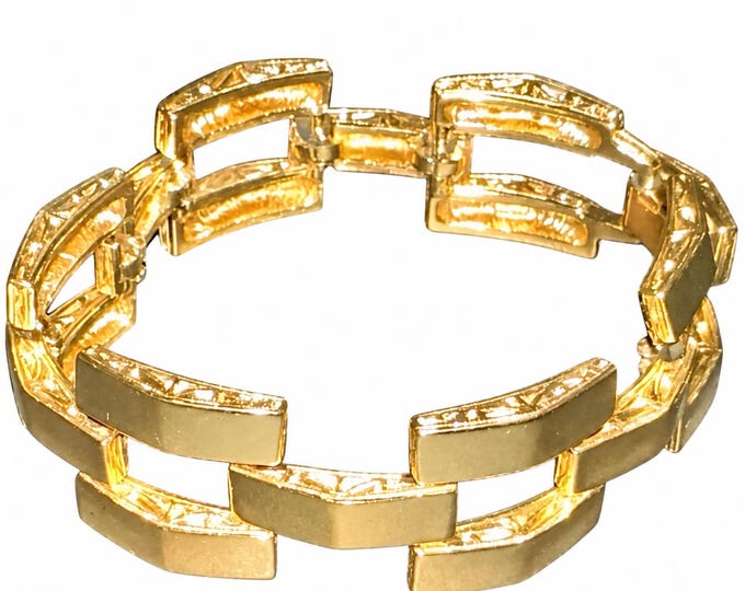 JBK Jewelry Gold Bracelet with Square Links  Jackie Kennedy Style by Camrose & Kross