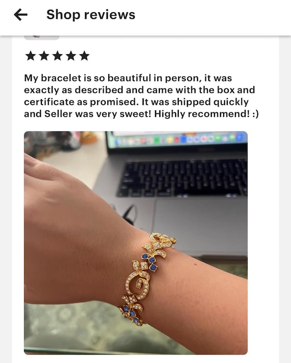 JBK Jackie Kennedy Gold-plated Sapphire Crystal Bracelet- 113a - Etsy