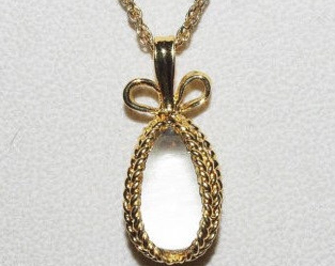 Joan Rivers Necklace with Clear Egg Pendant - S1222