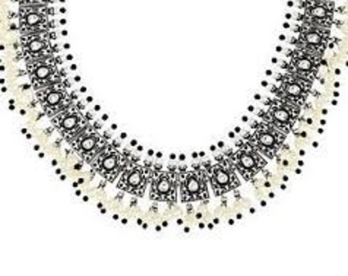 Jackie Kennedy Pearl Necklace with Crystals JBK Pearl Necklace by Camrose Kross for Anniversary or Birthday Gift for Her - 432