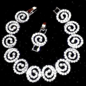 Jackie Kennedy Crystal Bracelet JBK Silver Bracelet with Crystals by Camrose Kross Gift for Woman - 242