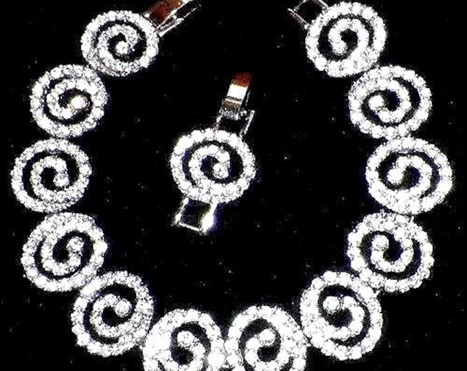RESERVED for JGRAMLY - Jackie Kennedy Crystal Bracelet JBK Silver Bracelet with Crystals by Camrose Kross Gift for Woman - 242
