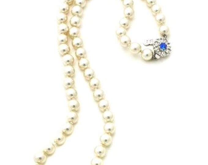 BIRTHDAY GIFT for Woman JBK Single Strand Pearl Necklace Jackie Kennedy 1 One Strand Pearl Necklace Gift for Her June Burthday - 495b