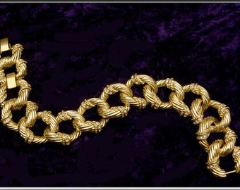 Jackie Kennedy Gold Link Bracelet with Clear Crystal Stones and Fold Over Clasp for Anniversary or Birthday Gift for Her - 77