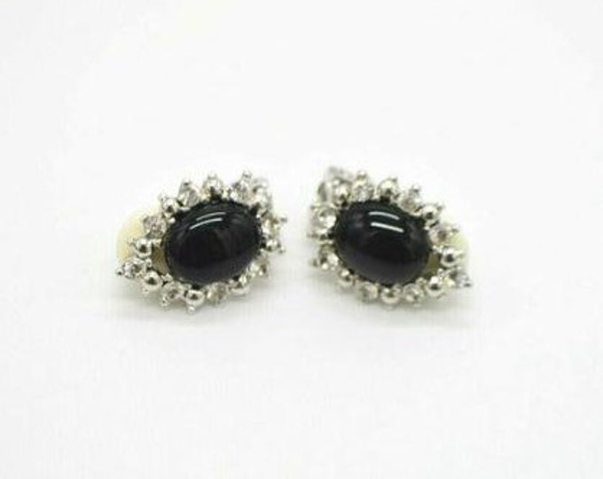 JBK Black and Silver Earrings 334  Clip-on