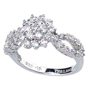 Jackie Kennedy Crystal Ring JBK Silver Ring with Crystals by Camrose Kross Gift for Her  Anniversary or April Birthday or Gift for Woman