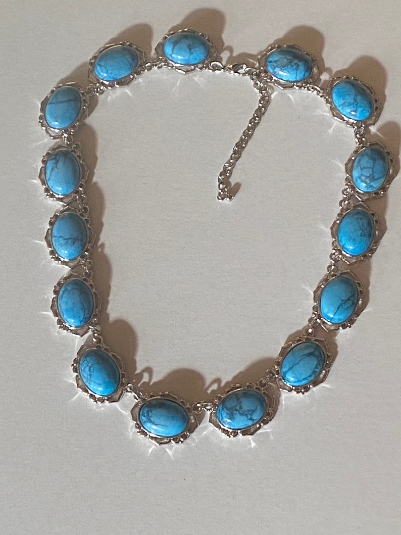 Jackie Kennedy Necklace JBK Silver Necklace With Turquoise - Etsy