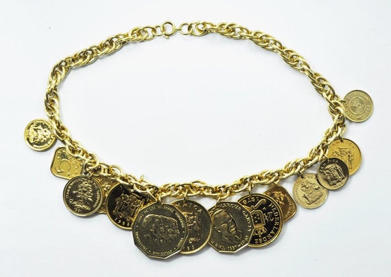 Franklin Mint Necklace - Golden Caribbean Coins