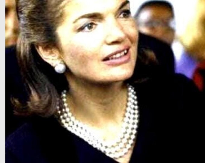Pearl Wedding Necklace: Sterling Silver Bridal Choker, Jackie Kennedy Style