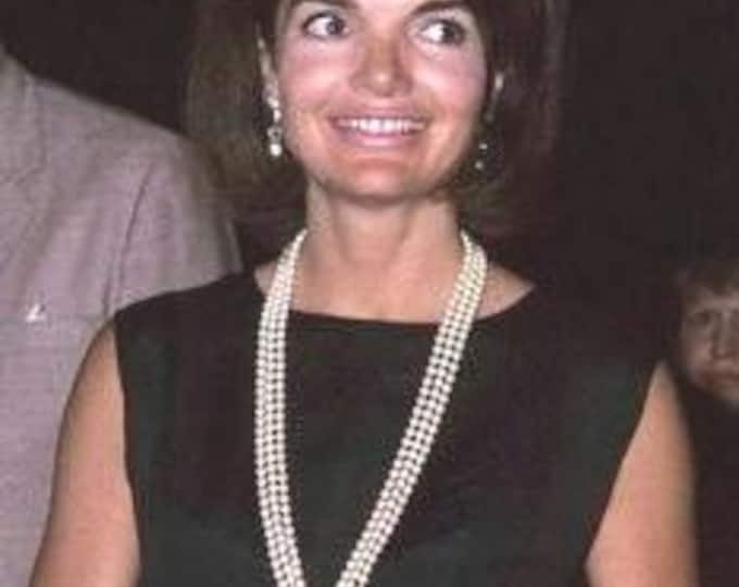 JBK Long Pearls Jackie Kennedy Long Pearl Necklace JBK Long 3 Three Triple Strand Pearl Necklace Gift for Her BIRTHDAY - 498ab