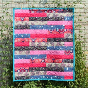 Turquoise, Pink, Purple Baby Quilt- Baby Patchwork Quilt in Turquoise ...