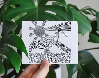 Blank Card - Limpkin - Thank you card - Good bye card - everyday card - greeting card