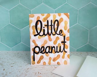 Baby Girl Greeting Card, Little Peanut, Welcome New Baby Congratulations, Baby Shower Gift, Southern theme