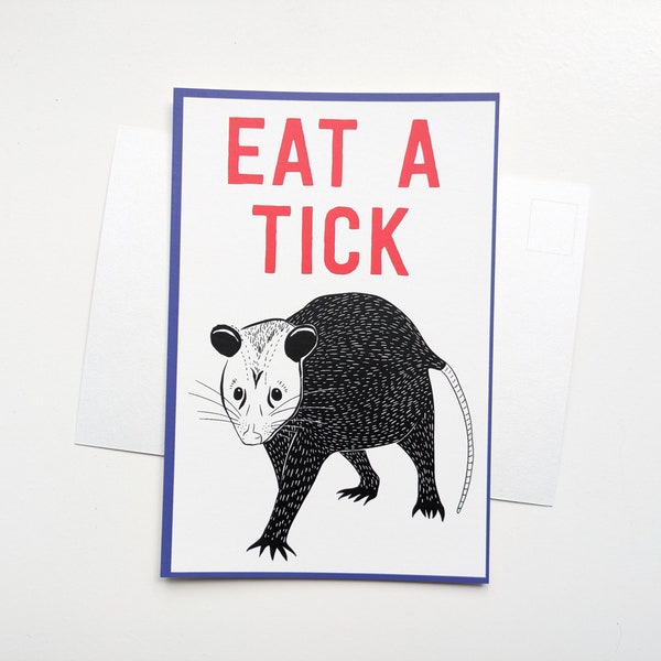 Eat a Tick - Possum Postcard