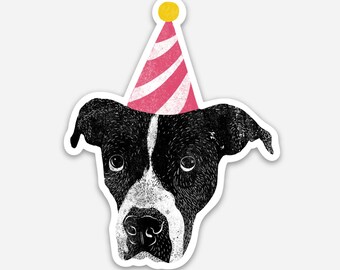 Maisey - Pitbull party hat - Sticker