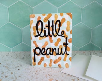 Baby Boy Greeting Card, Little Peanut Card, Welcome Baby Boy, New Baby Congratulations, Baby Shower Card