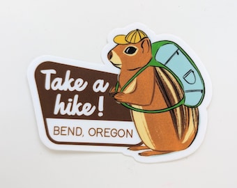 Hiking Chipmunk - Bend, Oregon - Sticker