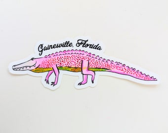 Gainesville, Florida gator - Vinyl Sticker - pink