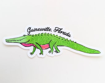 Gainesville, Florida Gator Sticker - Green