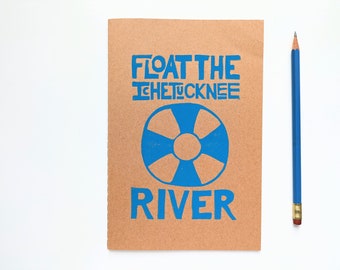 Block Print Notebook - Float the Ichetucknee River - unruled pages
