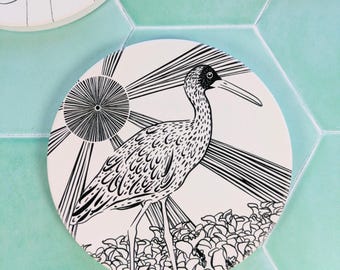 Ceramic Coaster - Limpkin Bird