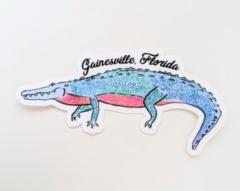 Gainesville, Florida gator - Vinyl Sticker - blue